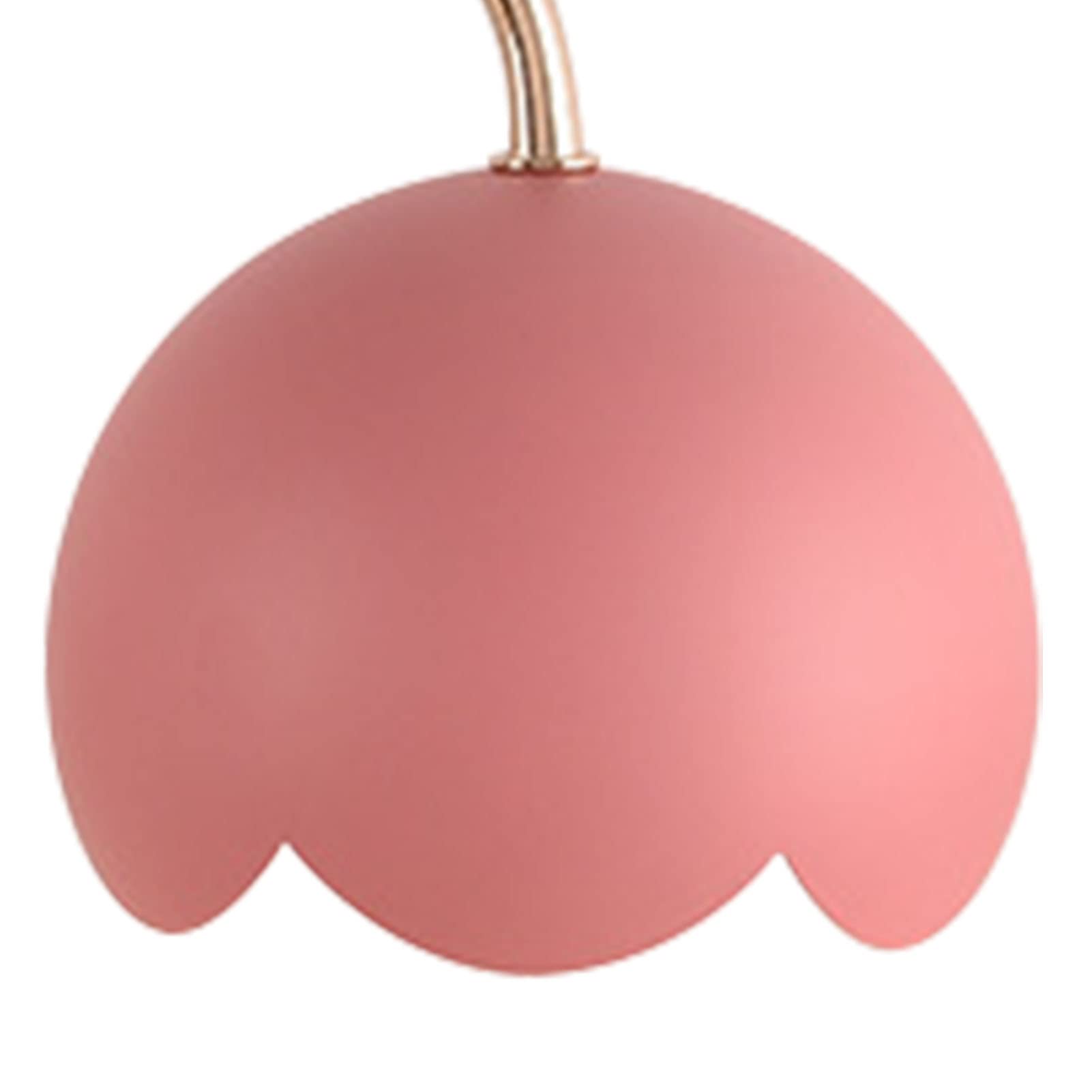ViaGasaFamido Lampe Chauffe-bougie Parfumée Nordic Rose Parfumée Cire Fondante Lanterne Chauffe-bougie Réglable en Métal à intensité Variable avec Base en Bois pour Chevet de Chambre (Rose)