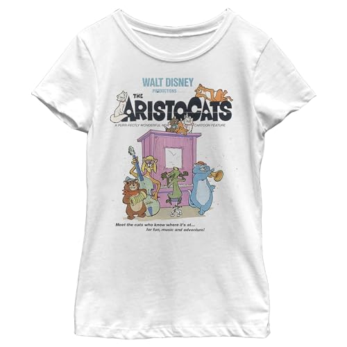 Disney Aristocats Classic Poster Girl's Solid Crew Tee