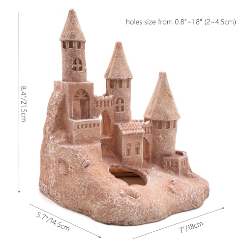 Image of M2cbridge Aquarium Decor Antique Roman Column Ruin European Castle Underwater Landscape(Sandrock Castle)