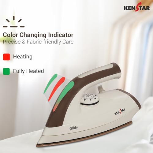 Image of Kenstar Glido 1000 W Dry Iron (Brown & Ivory)