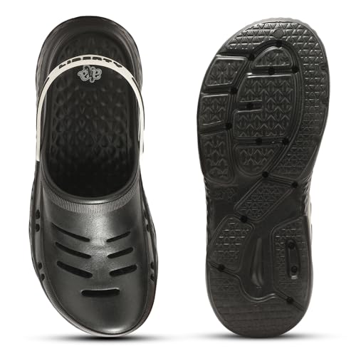 Image of Liberty A-HA BEACHRIDEM Clogs for Men - Black & Grey EVA Slip-On Casual Clogs | Soft Moulded Footbed, Lightweight Everyday Footwear for Home, Casual, Errands, Daily, Outdoor & Relaxed Wear