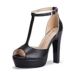IDIFU Women's IN5 Polly Platform Chunky High Heels T-Strap Sexy Sandals Peep Toe Wedding Party Prom...