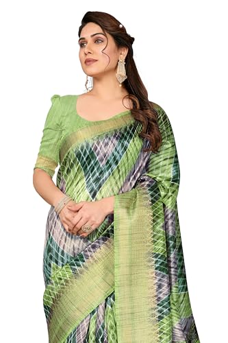 Image of MIRCHI FASHION Women Saree Cotton Silk Batik Block Printed | Breathable Office Wear and Regular Use Sari with Blouse Piece