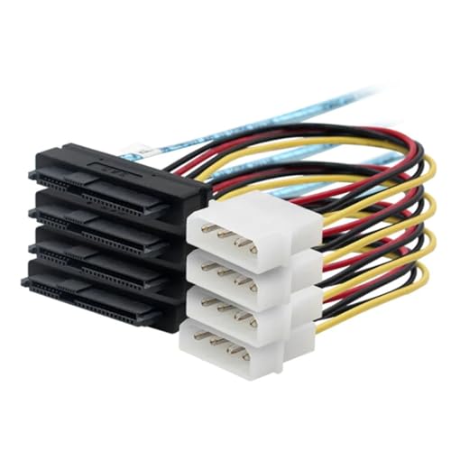 Cable adaptador S-AS SFF-8643 a 4 conectores SFF-8482 de 0.5m miniatura 4