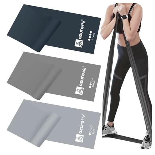 A AZURELIFE Resistance Bands,Professional Long Non-Latex Elastic Stretch Bands,Exercise Bands for Physical Therapy, Yoga, Pilates, Rehab, at-Home or The Gym Workouts, Strength Training