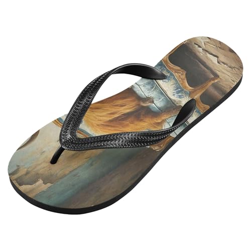 Burbuja Highland Cow Flip Flops for Women Men, Soft Thong Sandals Rubber Slippers for Pool Beach Essentials2