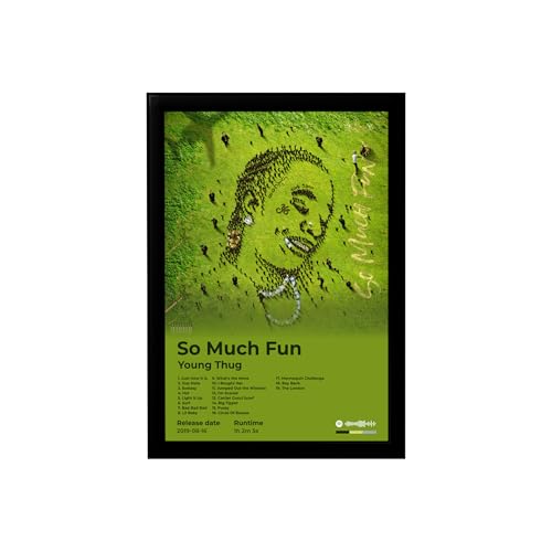 Image of BLINKART Young Thug- So Much Fun Wall Photo Frames | Wall Art for Bedroom, Living Room, Studio or Office | Album Cover Print with Spotify Song Link QR Code | Gift for Fans - 8x12 In