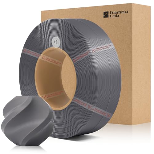 COMTREE Bamboo PETG Basic Refill Filament 1.75mm 1 KG (2.2lbs) with RFID for Bambu Lab A1/X1/P1 Series 3D Printers Strong Toughness Outdoor Use 3D Printing Filament No Spool +/- 0.03mm (Gray 30107)