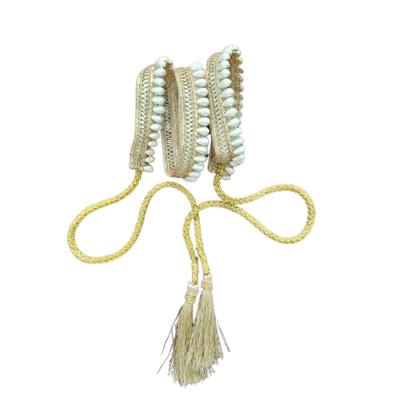 Slim and Beautiful Rose Gold Belt with White Beads for Girls-image-12