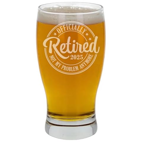 Engraved Retirement Beer Glass Gift 2025 Cover