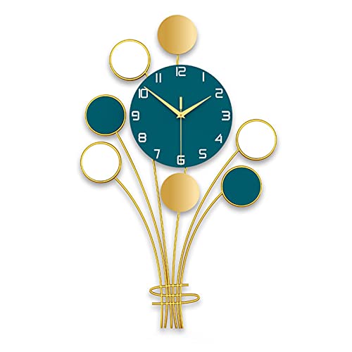 AD&HD Decorativos Grande Reloj de Pared, Globo Creativo Moderno Reloj de Cuarzo Silencioso Funciona con Pilas por Sala Cuarto (Color : Metal, Talla : 80x50cm(31x20inch)) Cover