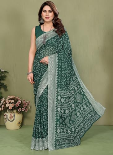 Image of Yashika Women's Georgette Saree with Blouse Piece for Traditional Ethinic Wear Sari