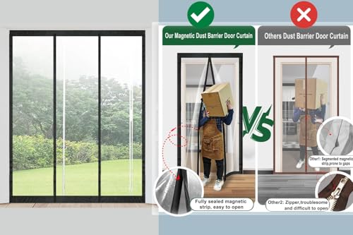 Image of Stylista Transparent Insulated Magnetic Door Curtain - Thermal, Insect & Dust Screen, Pest Control, Privacy Screen - Fits Doors up to 58 x 82 Inches. PVC Thickness 0.3 mm.
