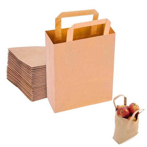 Bolsas de Basura Orgánicas, Bolsas de Basura Biológicas de Papel Marrón, 50 Bolsa de Papel Compostable para Cubos de Basura, Resistentes a la Humedad y al Desgarro para Residuos Compostables