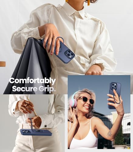 Image of Shields Up for iPhone 15 Pro Case with Stand, Phone Case Clear with Double Ring Holder [Adjustable & Foldable] Shockproof Protective Matte Cover for iPhone 15 Pro 6.1 inch - Frosted Blue