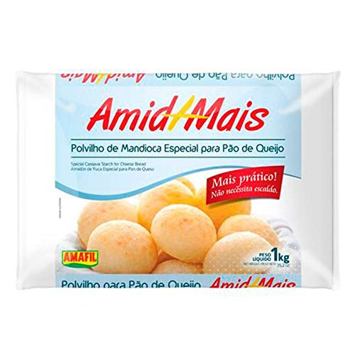 AMAFIL Amid + Mais Polvilho de Mandioca Especial para Pao de Queijo 1kg (2.2 lbs.) - set of 3