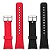 Rukoy Bands for Samsung Gear Fit 2 Band/Gear Fit 2 Pro[2-Pack: Black+Red], Replacement Straps Accessories for Samsung Gear Fit2 Pro SM-R365/Gear Fit2 SM-R360 Smartwatch (5.9