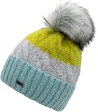 CHILLOUTS Tilda Hat - Beanie - grün - Einheitsgröße - Made in Europe - Removeable Fake Fur Pompom
