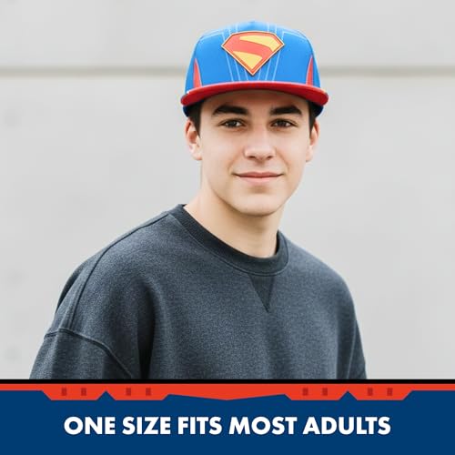 Concept One unisex-adult Dc Comics Superman Baseball Cap, Adult Snapback Hat With Flat Brim Baseball Cap (pack of 1)