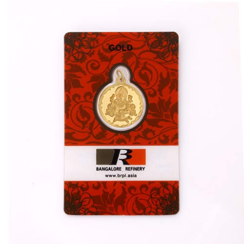 Bangalore Refinery 2.5 Gm Round Ganesh 24k (999) Yellow Gold Pendant for Women - Image 3