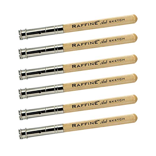 Creative Mark Raffine 6PCS Wooden Handle Pencil Extender Holder Pencil Lengthener Tool 6-Pack