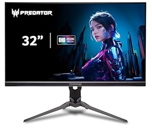 Predator XB323QK V4 Gaming Monitor 31, 5 Zoll (80 cm Bildschirm) 4K (UHD), Agile Splendor IPS, 160Hz, DFR:320Hz, 1ms/0.5ms(GTG, Min.), DP 1.4, 2xHDMI 2.1, höhenverstellbar, drehbar, FreeSync Premium
