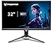 Predator XB323QK V4 Gaming Monitor 31,5 Zoll (80 cm Bildschirm) 4K (UHD), Agile Splendor IPS, 160Hz, DFR:320Hz, 1ms/0.5ms(GTG, Min.), DP 1.4, 2xHDMI 2.1, höhenverstellbar, drehbar, FreeSync Premium