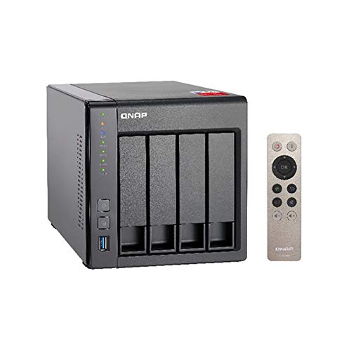 QNAP TS-451+ - Dispositivo de Almacenamiento en Red NAS (Intel Celeron Quad-Core, 4 bahías, 2 GB RAM, USB 3.0, SATA II/III, Gigabit), No Hard-disk, Negro