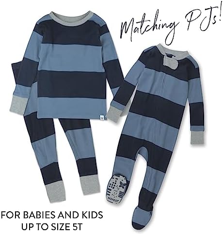HonestBaby baby-boys Non-slip Footed Pajamas One-piece Sleeper Zip-front Pjs 100% Organic Cotton for Baby Boys