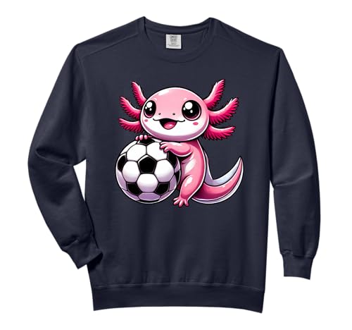 Funny Kawaii Axolotl Soccer Comfort Colors Adult Sweatshirt