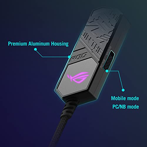 Image of ASUS ROG Clavis USB-C Gaming DAC (ESS 9281 Quad DAC Amplifier, AI Noise-Canceling Mic, MQA Rendering, Aura Sync RGB, Compatible with PC, Mobile, Playstation 5, and Switch)