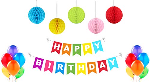 Untumble Multicolor Paper Ball Decor Kit for Adult Birthday Parties, Teen Sister, Brother, Husband, Grand Father, Nani, Dada Birthday Party Decor (Pack of 16 pcs) : Amazon.in: Toys & Games