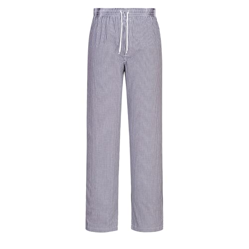 Portwest Kochhose Bromley, Hosenlänge: Reg, Farbe: Blau/Weiß kariert, Größe: L, C079CHRL