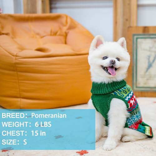 Image of Mihachi Dog Sweater - Winter Coat Apparel Clothes with Colorful Stripes for Cold Weather