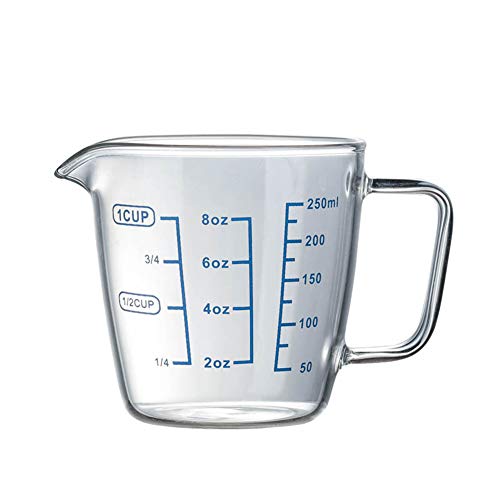 1 Cup glass measuring cup with Measurements 250ML Milk Cups 8 oz