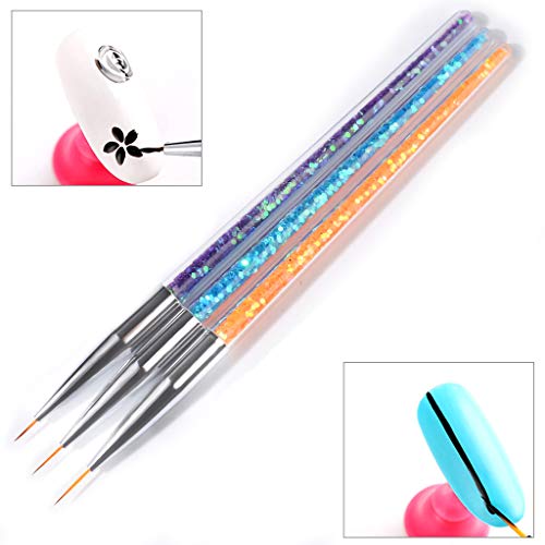 Huidao 5Pcs Nail Art Dotting Tools Nail Silicone Brush Dual Head Uv Gel Dotting Drawing Painting Pen Clay Sculpting Drawing Tools (Clear & Pink) #TOP5