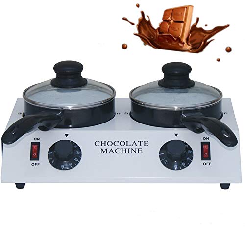 Electric Chocolate Melting Pot Furnace Stainless Steel Butter Chocolate Tempering Machine, 80W 30~85 ÂºC Cream Handmade Soap/Candle Heating Furnace, 4.4lbs Capacity Double Pot (110V)