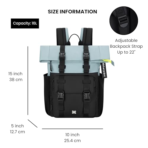 Image of Sherpani Sedona, Foldover Backpack Purse, Laptop Backpack, 16L Recycled Nylon Backpack, Fits 15'' Laptop, RFID Protection, Travel Gift for Women (St. Lucia)