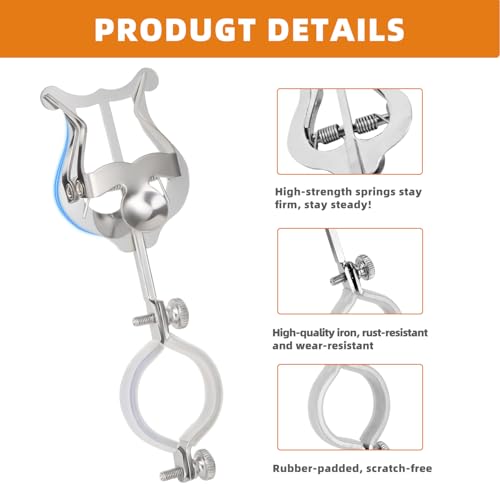 Clarinet Lyre Holder for Marching Band- 6.02Inch Sheet Music Clip Stand- Adjustable Music Book Clip for Beginners Professionals - Durable Lightweight