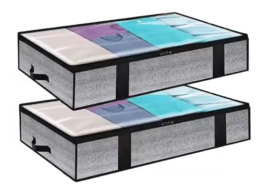 Sacs de rangement sous le lit en tissu fortifié et conteneurs anti-poussière durables