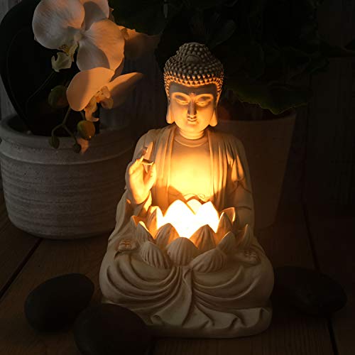Bella Haus Design 10344 Buddha Tealight Candle Holder Statue – 8.5 Inch Tall Polyresin thumb #1