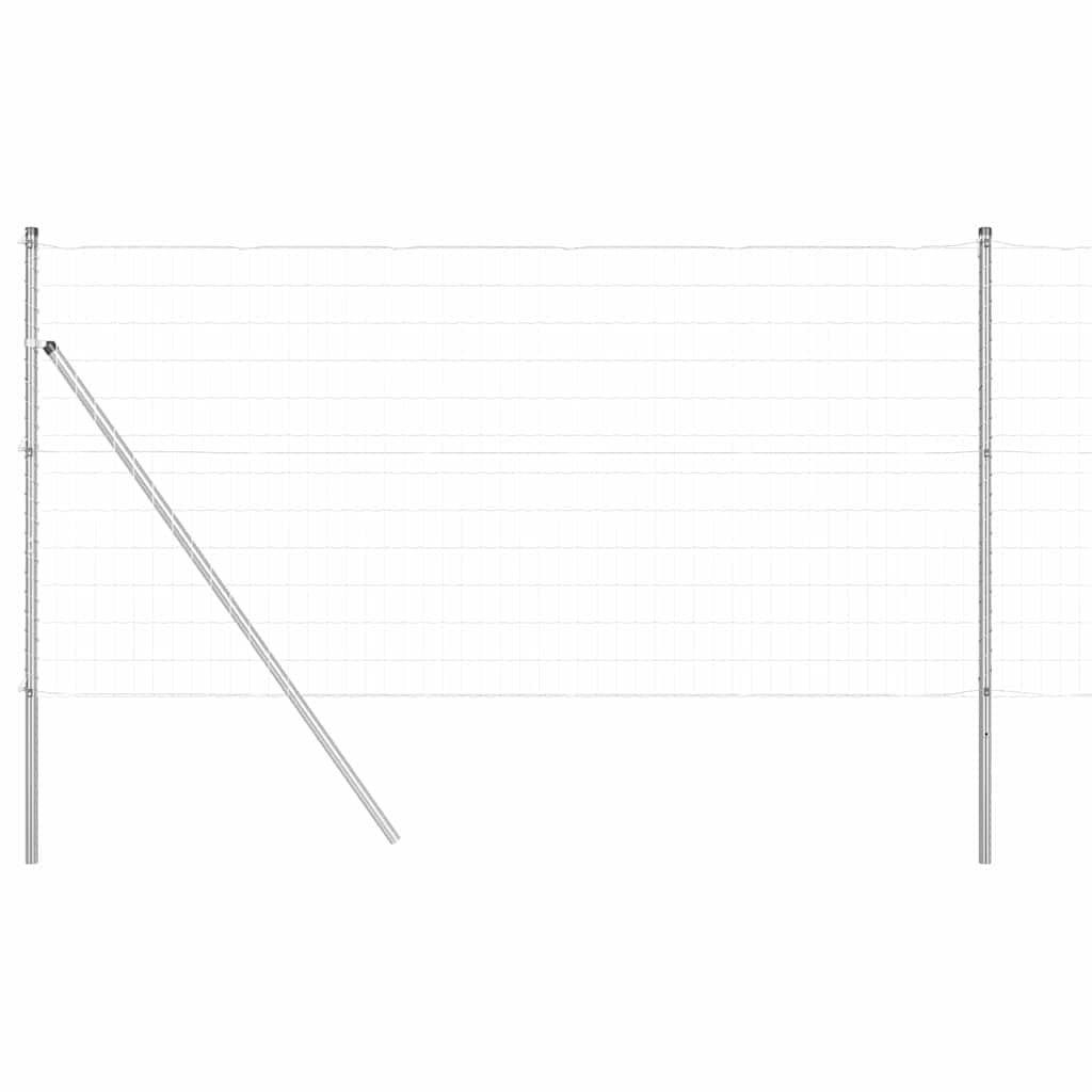 Outdoor Steel and PVC Fence Panel with Post Silver 1.2 x 25 m Weather Resistant Garden Boundary Kit for Terrace Lawn