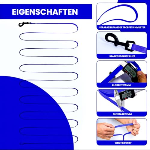 Loutep Biothane Schleppleine Für Hunde Lange Hundeleine 3m 5m Schleppleine 10m Für Hunde 15m 20m Leine Langlaufleine Trainingsleine Laufleine Schwimmleine Für Kleine Mittel Und Große Hund