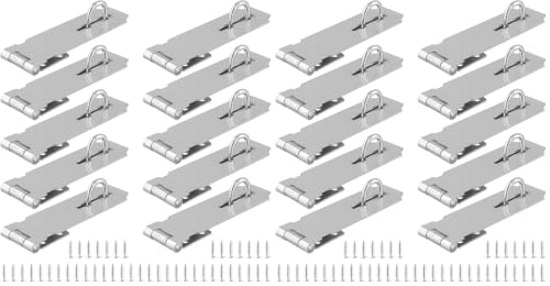 Image of 10 PCS 5 Inch Door Hasp Latch, Stainless Steel Padlock Hasp, Heavy Duty Security Hasp with 90 Pcs Screws, Door Locks Hasp Latch for Doors and Cabinets (Pack of 2)