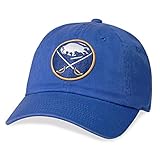 AMERICAN NEEDLE Buffalo Sabres Unisex Blue Line Officially Licensed NHL National Hockey League Team Baseball Hat Adjustable Buckle Strap Dad Cap (40742B-BUS-ROY)