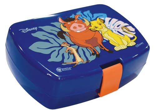 FUN HOUSE DISNEY LE ROI LION BOITE GOUTER SIMBA, TIMON ET PUMBAA POUR ENFANT H.5,2 X L.16,5 X P.11,5 CM - VAISSELLE REUTILISABLE 6280