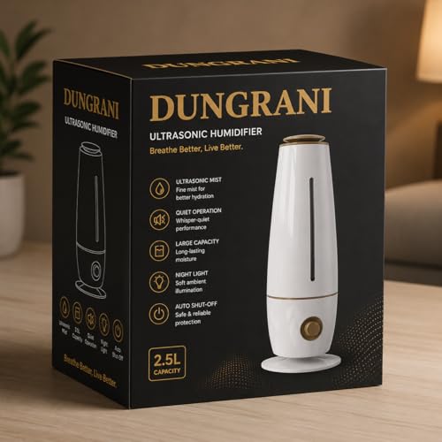 Image of Smart Ultrasonic 5L Humidifiers for Bedroom, 25 dB Quiet Supersized Cool Mist Air Humidifiers for Large Room, Baby Nursery, Plant, Indoor, Night Light, Easy to Clean, Precise Humidity Control