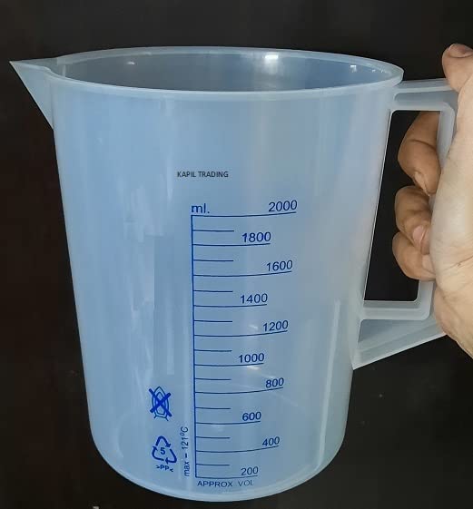 Measuring Jug 2000ml Plastic Beaker with Handle 2000ml Per Pc with Printed Graduation