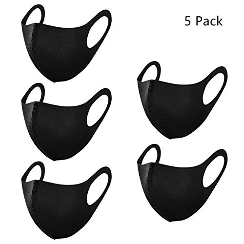 Face Covering 5 Pack Mouth Protect Fashion Cotton Fabric Dustproof Windproof Face Protector