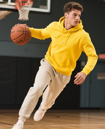 Men's Hoodies Pullover Hooded Sweatshirt Midweight Athletic Hoodie for Men Long Sleeve Fleece Sweat Shirt with Pocket4